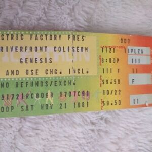 Genesis 1981 ticket stub unisex